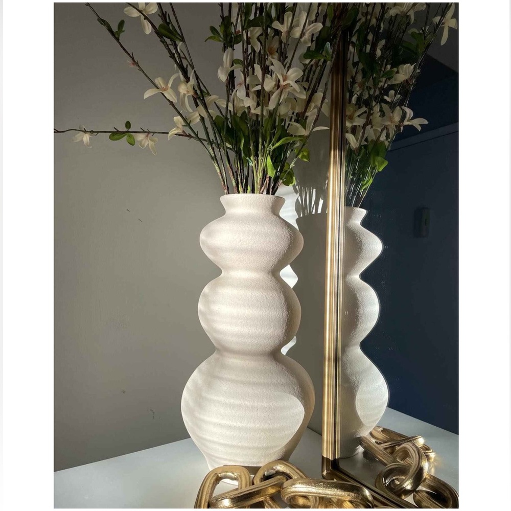 Tall Ceramic Organic Modern Vase - Threshold, Cream, 15” - Picture 6 of 7